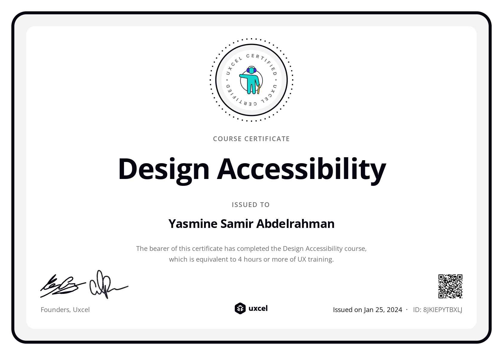 Yasmine Samir Abdelrahman's certificate